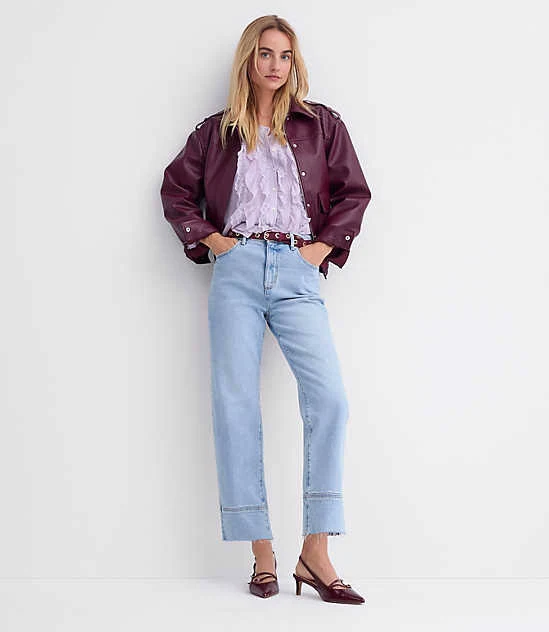 Loft Women's Fresh Cut High Rise Straight Jeans