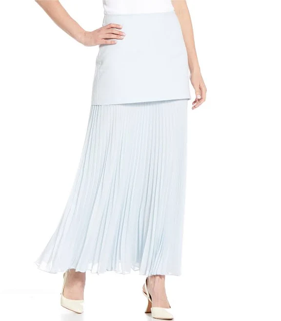 Antonio Melani Kylie Linen Blend Pleated Maxi Skirt