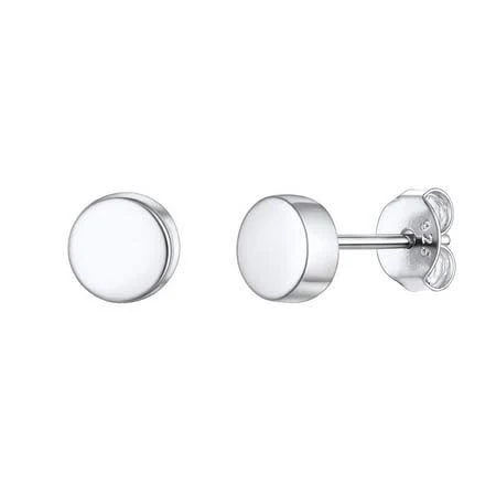 Chicsilver Dot Stud Earrings for Women Small Round Circle Geometric Sterling Silver Earring Birthday Valentines Day