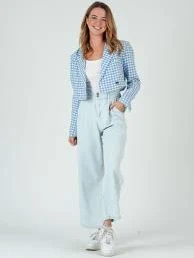 Kailey Cropped Gingham BLAZER