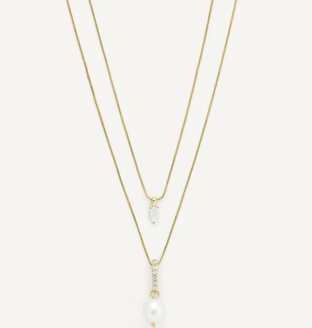 Alaia Layered Pendant Necklace in 14K Gold Plated