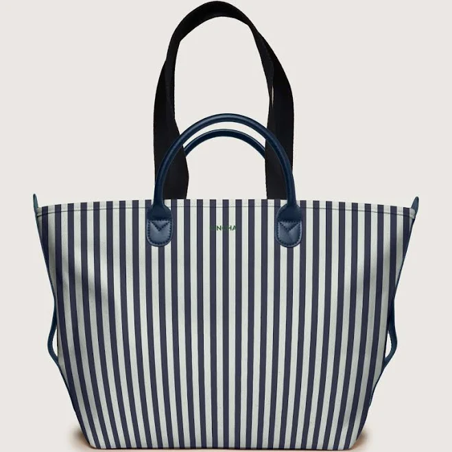 The Canvas Go-Tote Navy Stripe