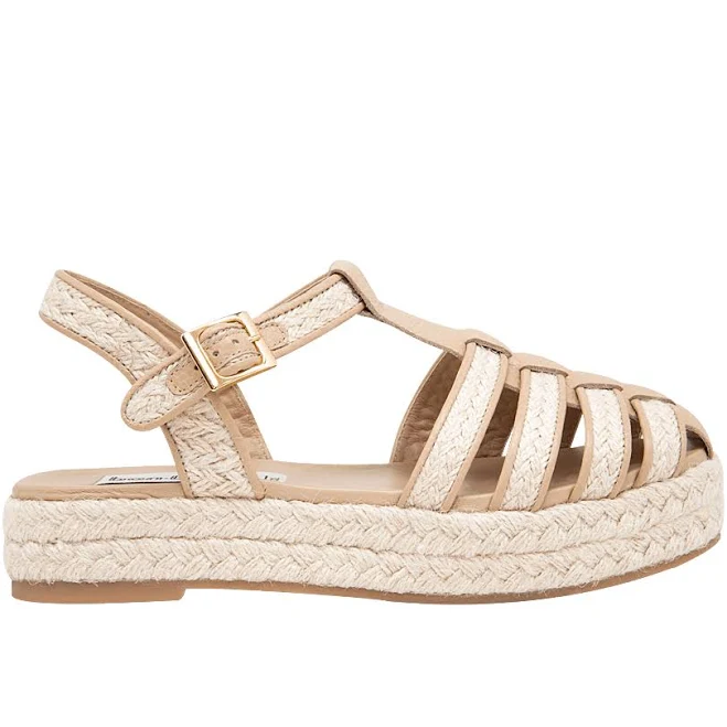 Espadrille crafted from natural jute and anise-colored leather