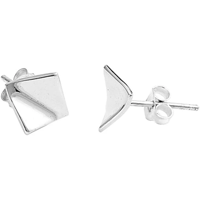 Modern .925 Sterling Silver Geometric Minimalist Stud Earrings