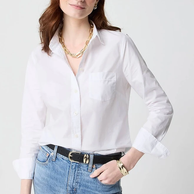 J.Crew Women's Signature Fit Cotton Poplin Shirt