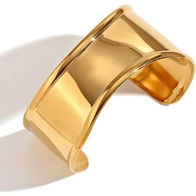 Abstract Gold Statement Cuff Bracelet