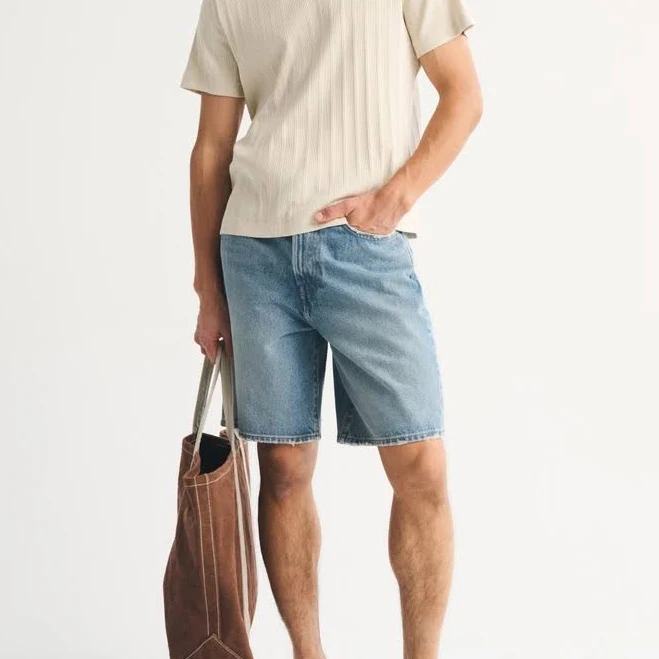 Abercrombie & Fitch Men's Baggy Denim Shorts