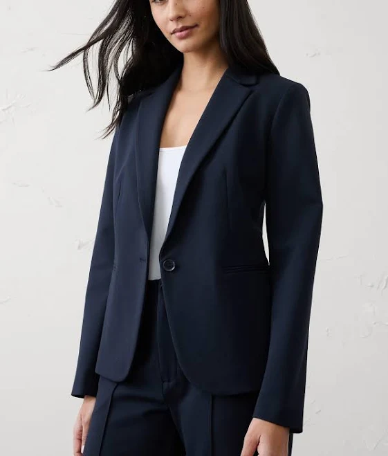 Women's Ponte Blazer Preppy Navy Regular