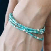 Turquoise and Silver Tiered Bracelet