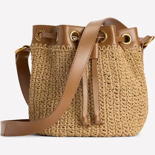 Boden Women's Mini Straw Bucket Bag