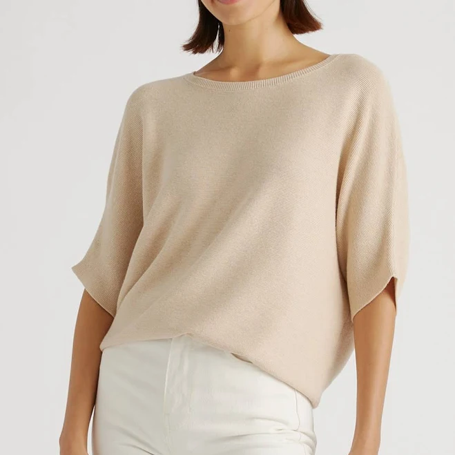 Quince Women's Lightweight Cotton Cashmere Dolman Sweater