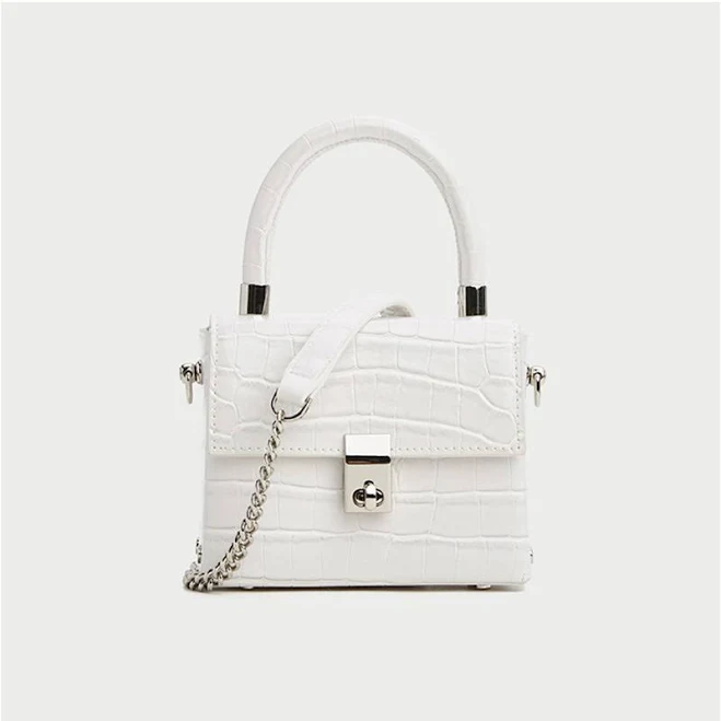 Women's Croc Embossed Mini Handbags with Shoulder Chains