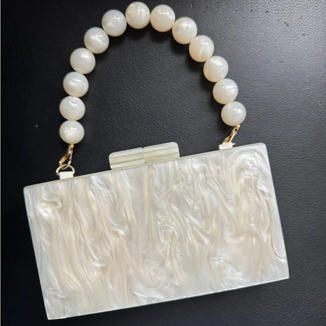 A New Day Bags | A New Day Cream Mini Bag With Pearl Handle | Color: Cream/White | Size: Os | Lindslazard's Closet