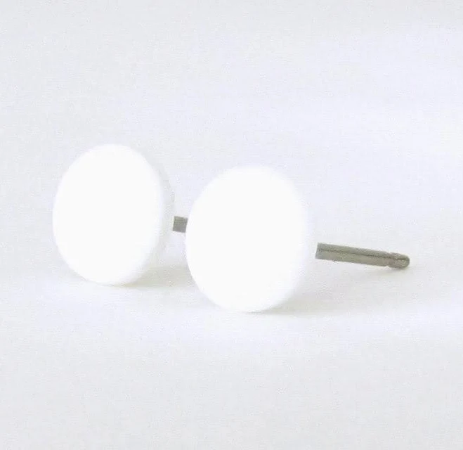 Minimalist White Stud Earrings