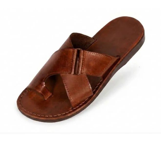 Jacob Wide Strap Slip-On Handmade Leather Sandals