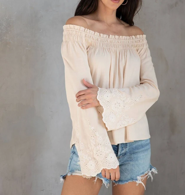 Venture Off Shoulder Embroidered Top