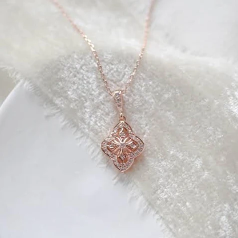 Addia Rose Gold Bridal Pendant Necklace