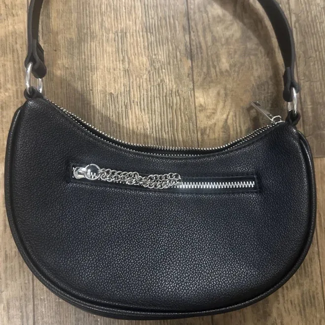 Forever 21 Black Faux Patent Leather Crescent Bag Mini Bag