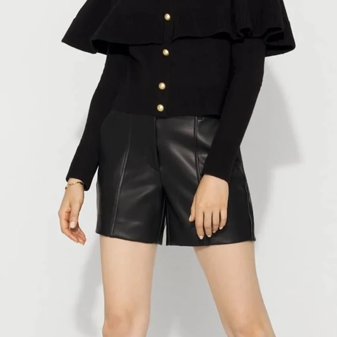 White House Black Market Women's High-Rise Tailored Faux Leather Shorts