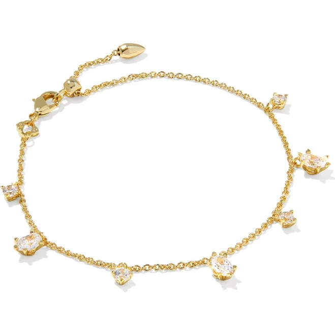 Kendra Scott Cailin Delicate Chain Bracelet with White CZ