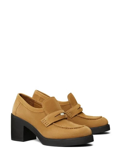 Tory Burch Block Heel Penny Loafers
