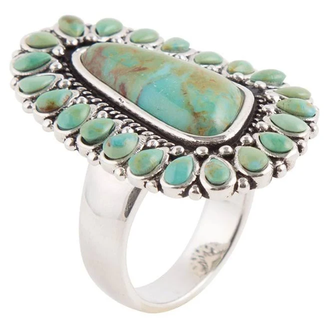 Barse Women's Sedona Genuine Turquoise Abstract Ring