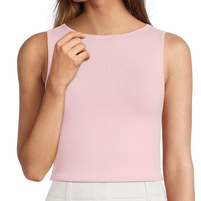 Antonio Melani Krista Sleeveless Boat Neck Ribbed Knit Tank