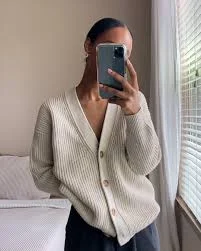 100% Organic Cotton Oversized Boyfriend Cardigan