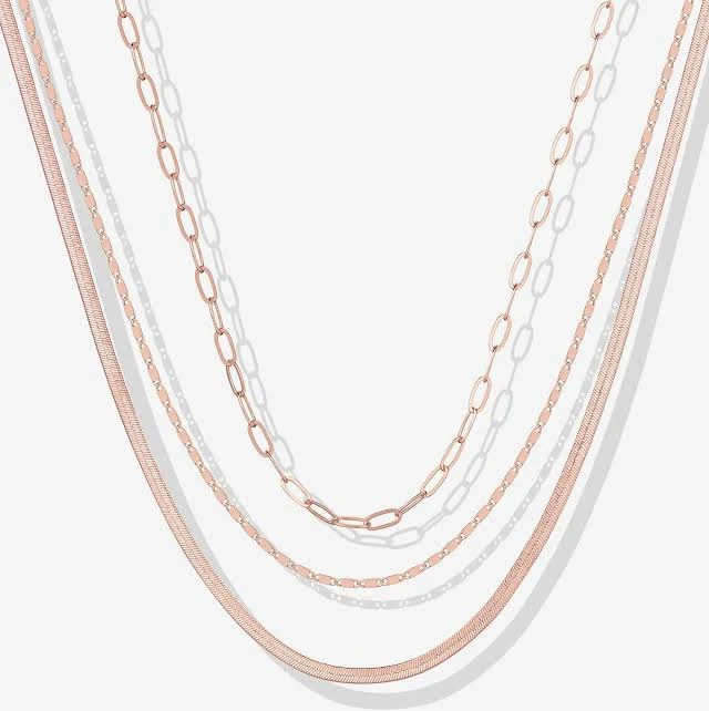 Women Pavoi 14K Gold Plated Layered Triple Fashion Jewelry