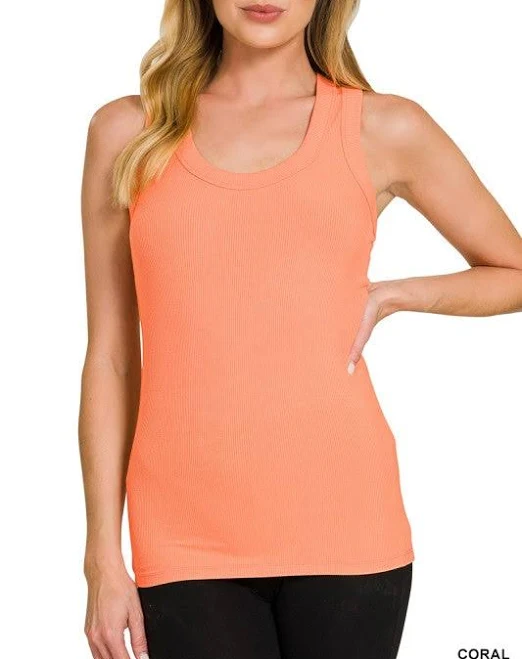 Zenana Ribbed Scoop Neck Tank Top