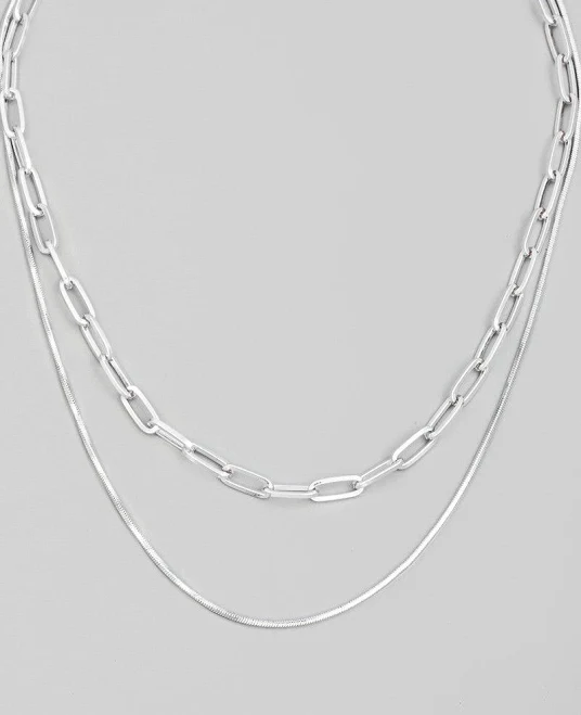 Double Chain Layered Necklace