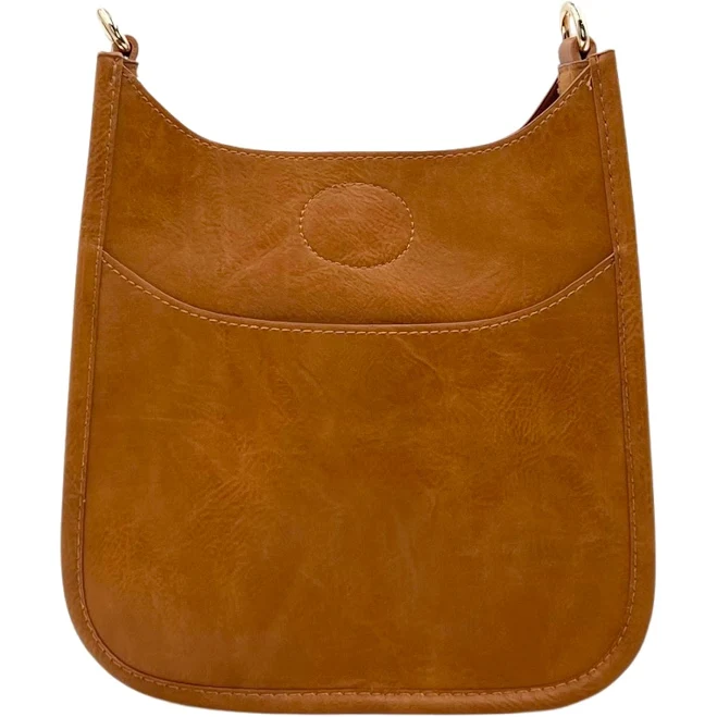 Ahdorned Camel Brown Mini Vegan Leather Crossbody Messenger Bag