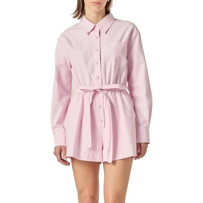 English Factory Women's Oxford Cotton Romper