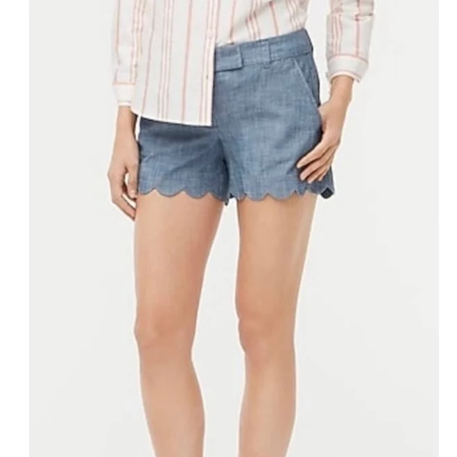 J. Crew Chambray Scallop Hem Shorts at Nordstrom Rack