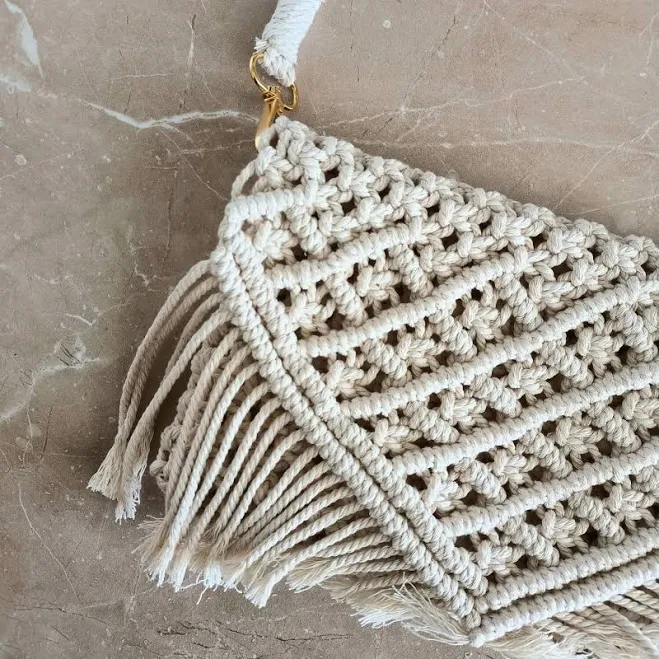 Macrame Women's Bohemian Tasseled Shoulder Bag