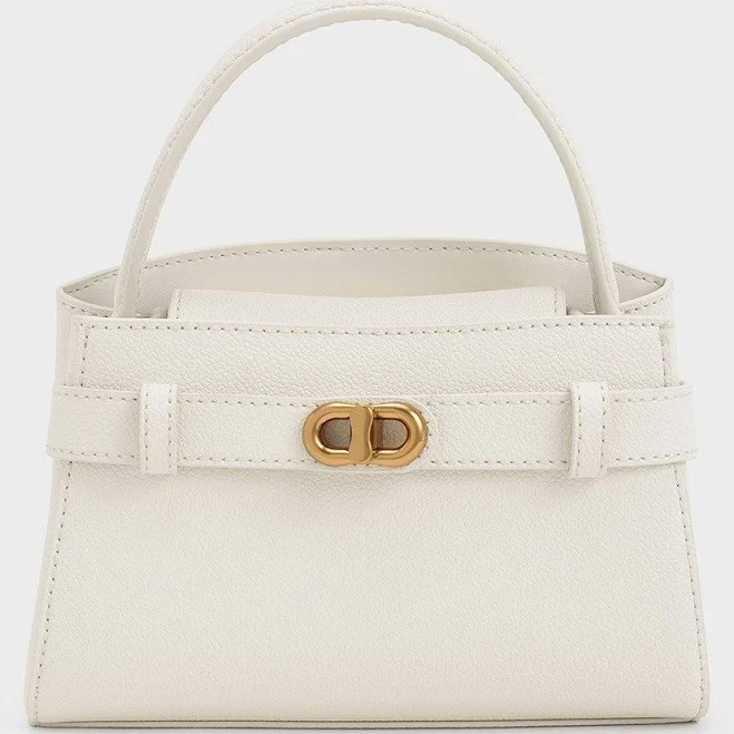 Aubrielle Metallic-Buckle Top Handle Bag