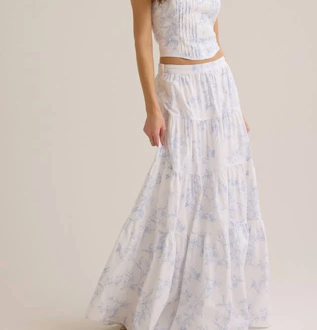 Altar'd State Catherine Floral Cotton Midi Skirt