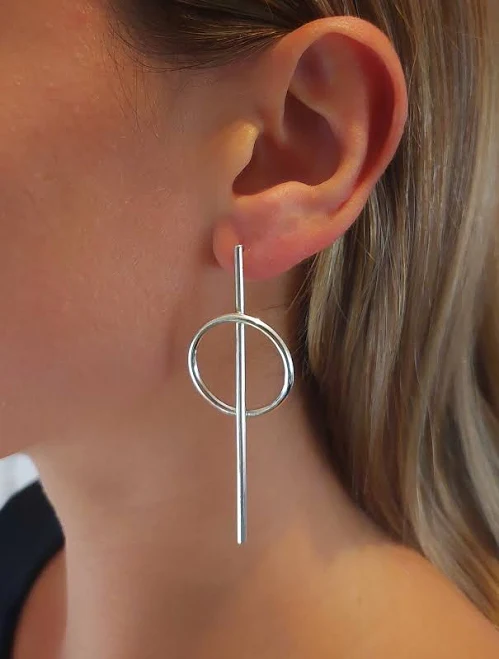 Sterling Silver Geometric Drop Earrings