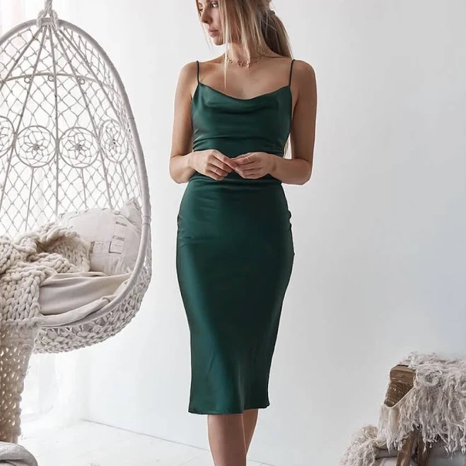 Velvi Aspen Satin Slip Dress