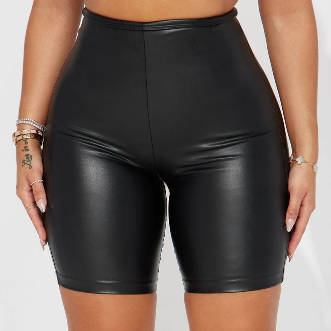 Fashion Nova Women's On The Daily Faux Leather Biker Short