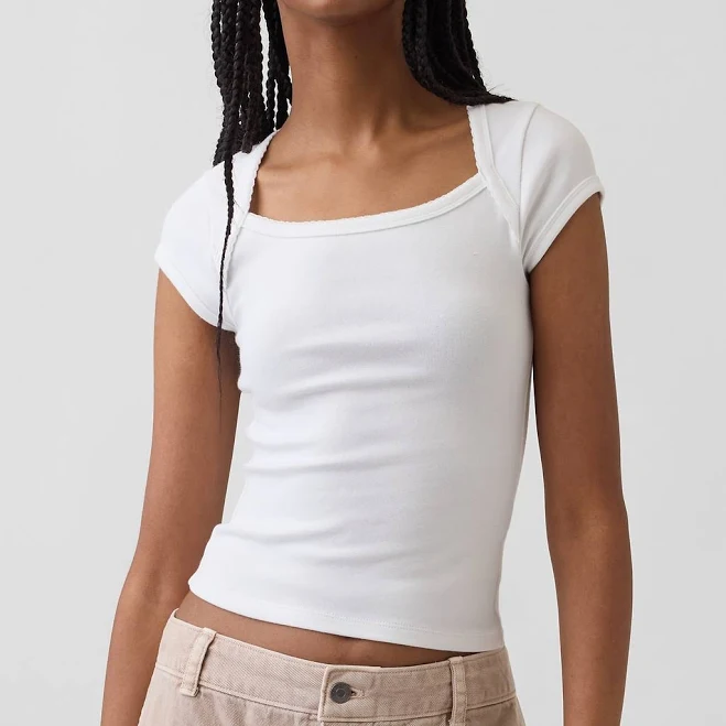 Gap Women's Modern Square-Neck Crop T-Shirt