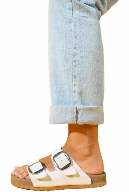 Forever & Always Shoes Ovesta Soft Footbed Leather Slide Sandal Women