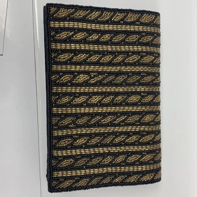 Talbots Bags | Evening Bag. Black Satin With Black And Metallic Gold Beads | Color: Black/Gold | Size: Os | Pennyrcapps's Closet