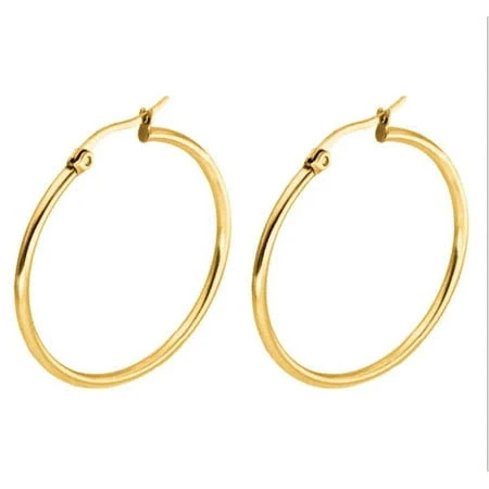 18K Yellow Gold Plated Hoop Earrings