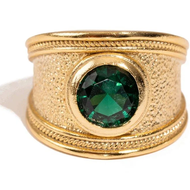 Majestic Emerald Gold Statement Ring
