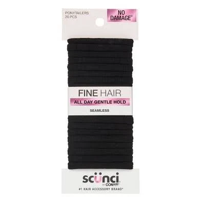 Scunci Seamless Hosiery Ponytail Hair Elastics (20 ct)