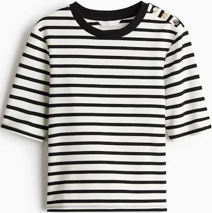 H&M Ladies Fitted Striped T-Shirt