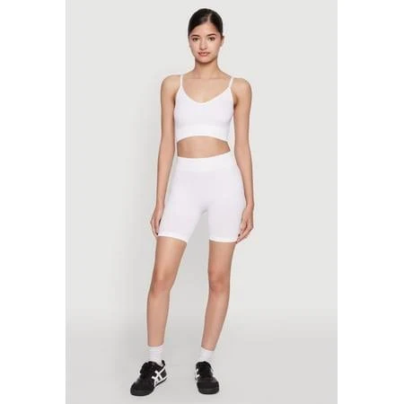 Seamless High Waisted Textured Knit Bike Shorts