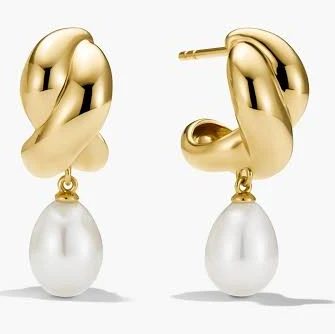 Mejuri Brioche Pearl Drop Earring Pearl