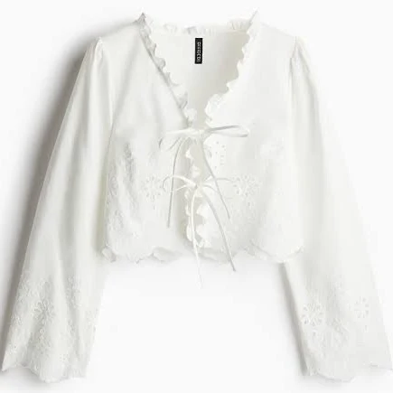 H&M Ladies Cotton Eyelet Blouse